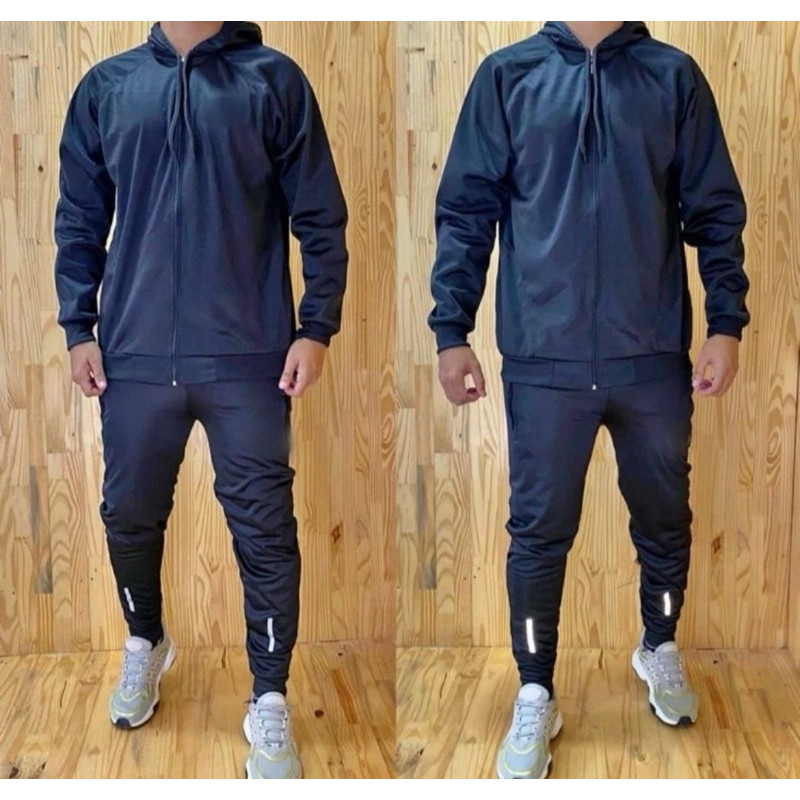 Calça Jogger + Jaqueta  Conjunto Unissex Flanelado Esportivo para Treinos e Academia