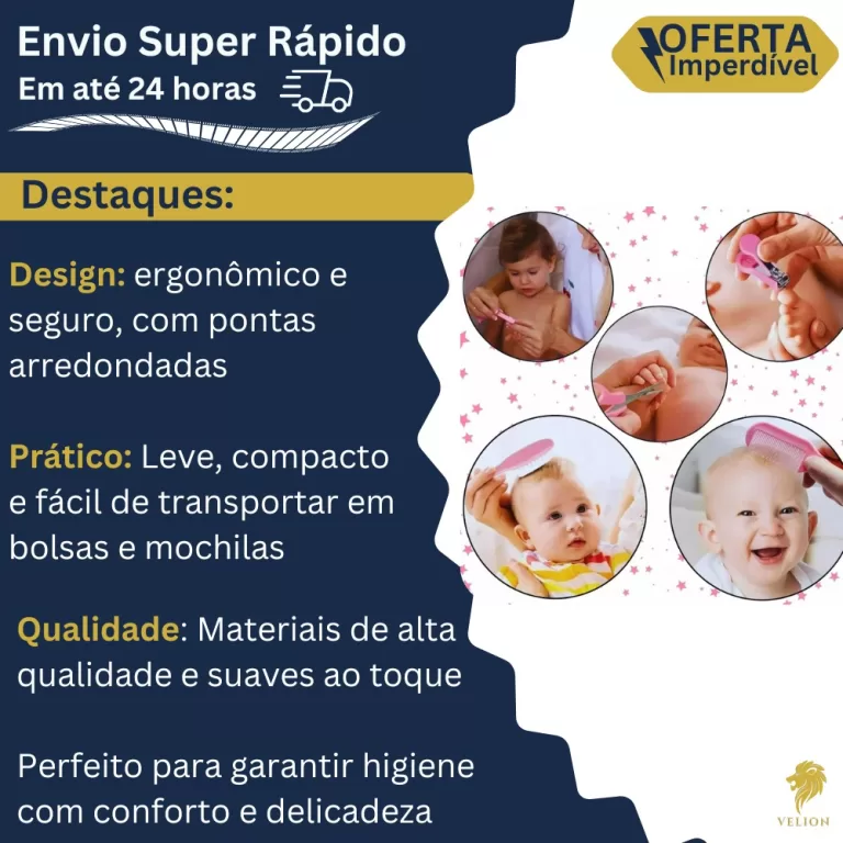 Kit Cuidados e Higiene Para Bebês 06 Peças Sorti