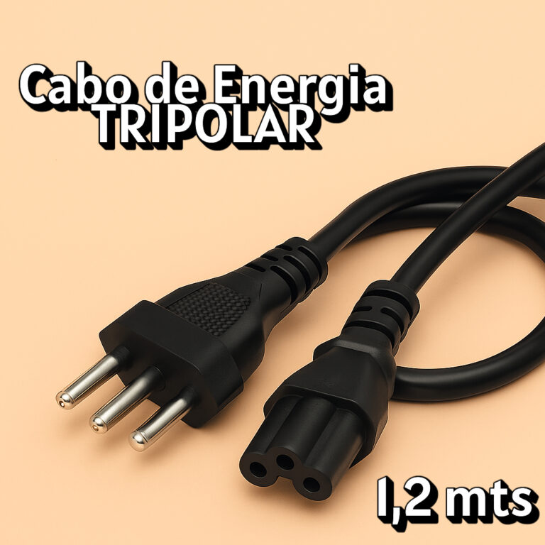 Cabo Tripolar Energia 3 pinos para notebook e TV 1
