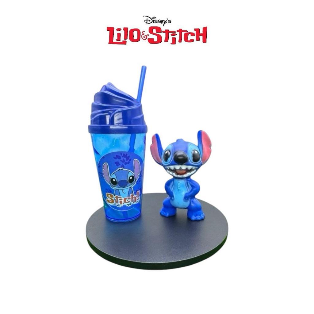 Conjunto Lilo E Stitch –  Copo com Canudo + Miniatura Stitch Boneco
