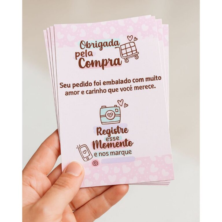 30 50 70 Mini Cartões de Agradecimento ao Cliente