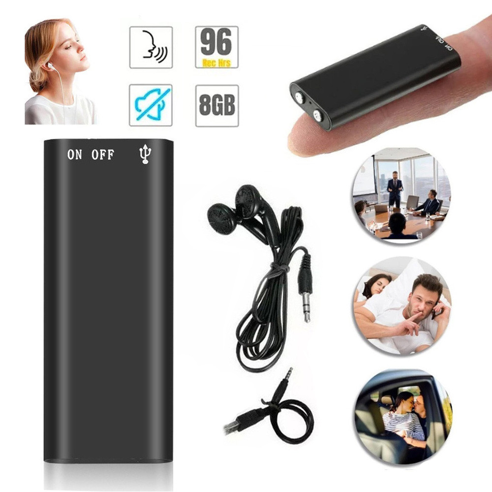 Micro Gravador Espião MP3 Player Com 96 Horas De Monitoramento – 8g