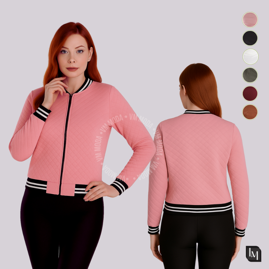 Jaqueta Bomber Casaco Feminino Com Ziper Inverno P ao GG Super Promoção