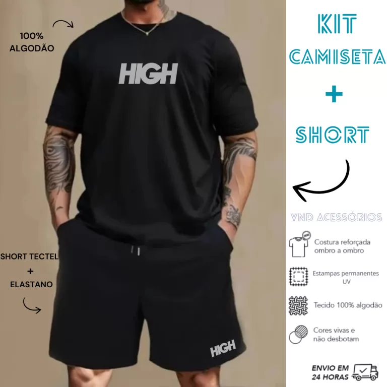 Conjunto Kit Camiseta e Bermuda Estampado Camisa 1