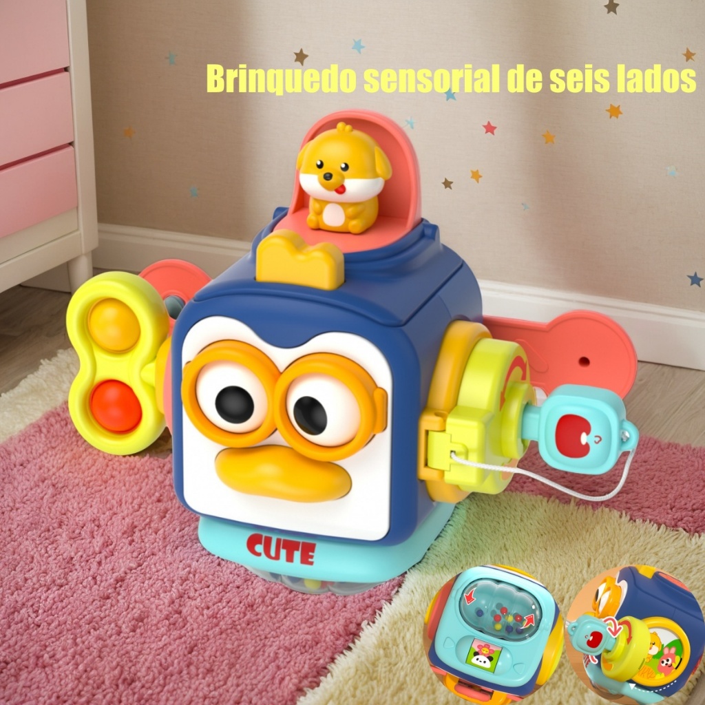 Brinquedos Montessori brinquedos sensoriais de seis lados feitos de material ABS de alta qualidade