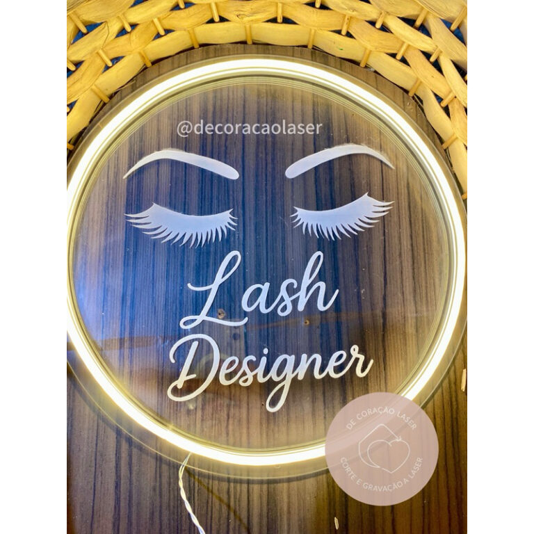 Placa Acrílico Personalizada Lash Designer Cílio