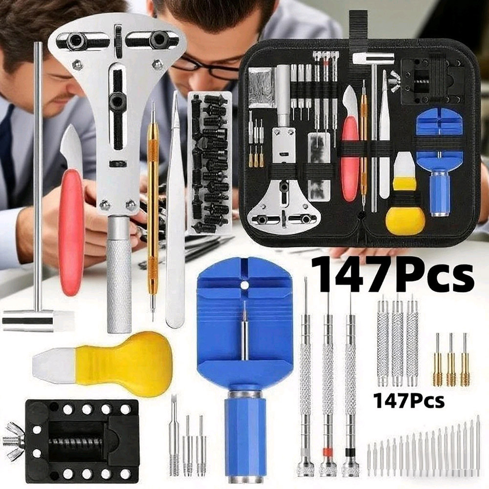 Kit147 peças De Ferramentas Relojoeiro Conserto De Relógio Manutenção Estojo De Ferramentas Kit De C