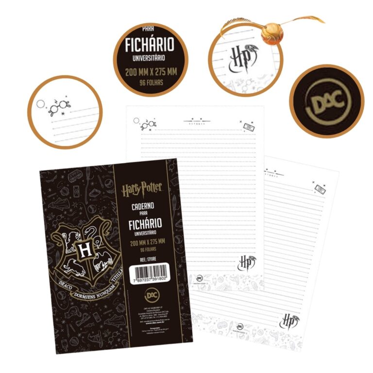 Refil Folhas P/Fichário Univ. Harry Potter 96fls 