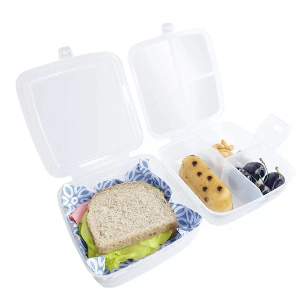 Lancheira Dupla Multiuso Com Quatro Divisórias Translucida LANC01 Keita