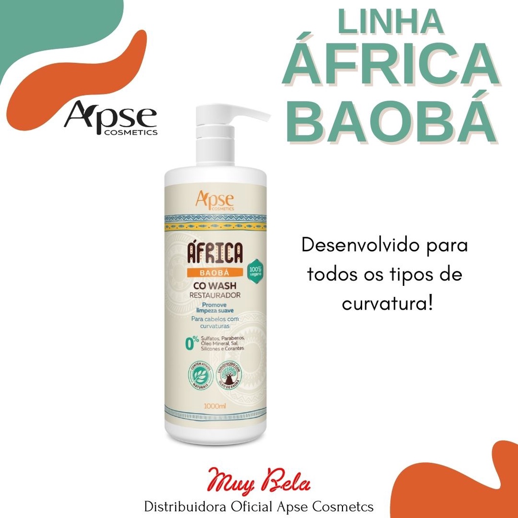 Co Wash Apse África Baobá 1000ml – Restaurador | No Poo | Cachos Naturais | Vegano | Liberado