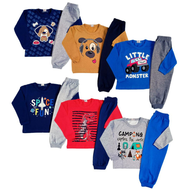 Kit 4 Peças Conjunto Moletom Infantil Menino 1 ao