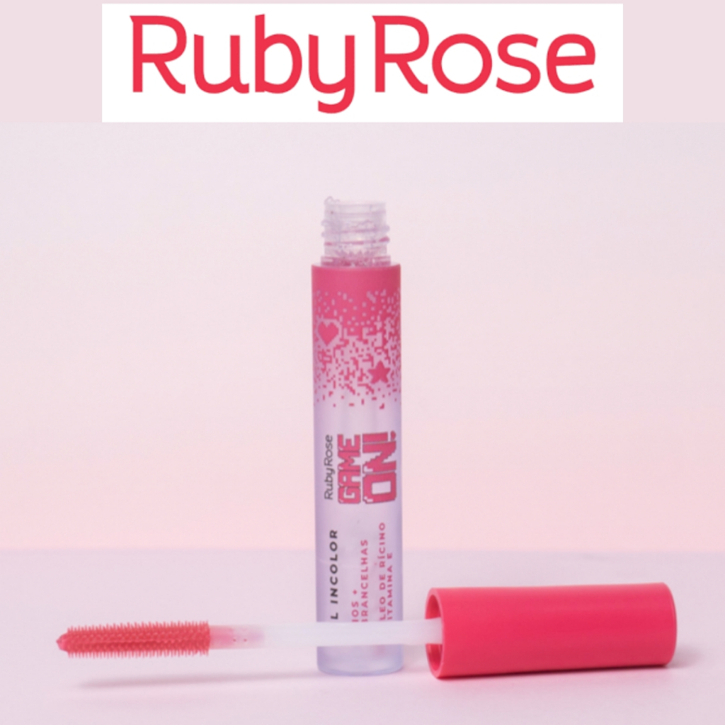 Gel Incolor Cílios e Sobrancelhas Game On Ruby Rose Óleo de Rícino e Vitamina E HB-509