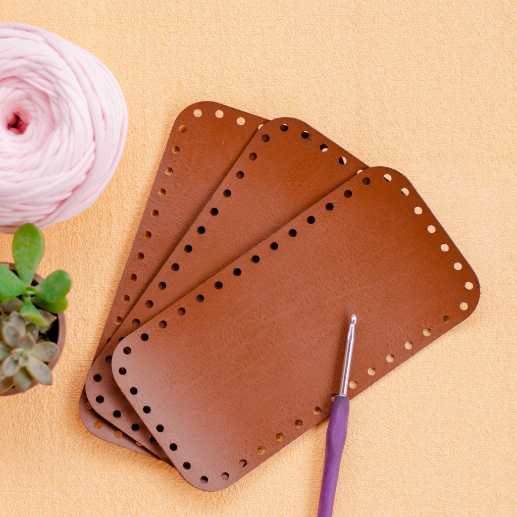 Fundo Sintético para bolsas e cestos em crochê fio de malha – 3 Unidades