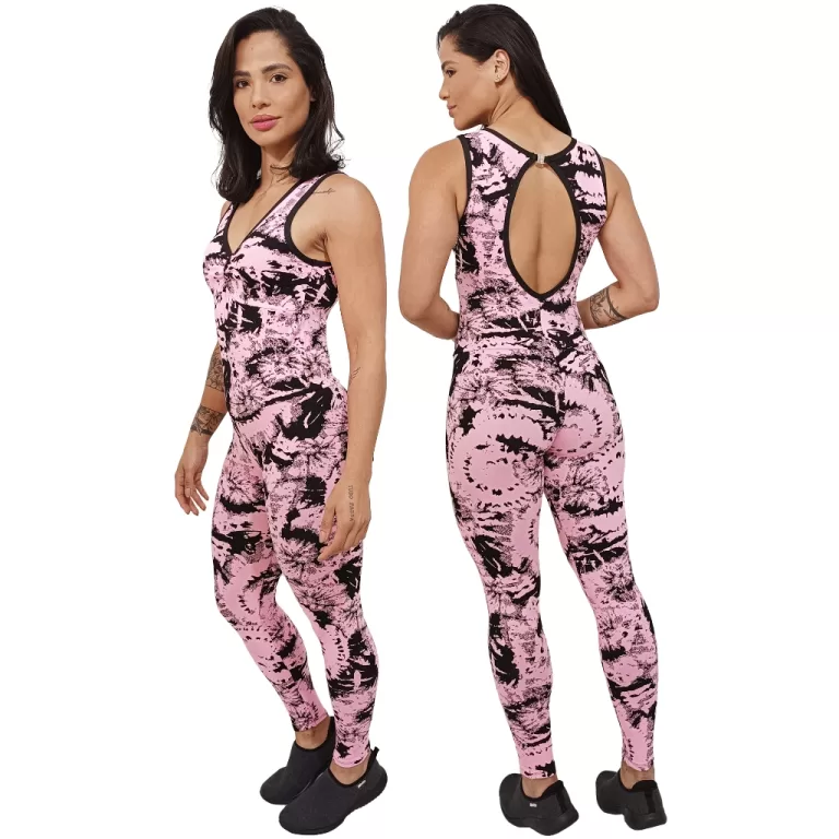Macacão Feminino Longo Fitness Academia Alta Qual