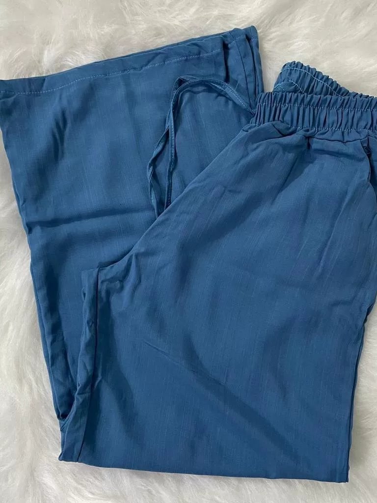 Calça Feminina Pantalona Wide Leg Viscolinho Esti