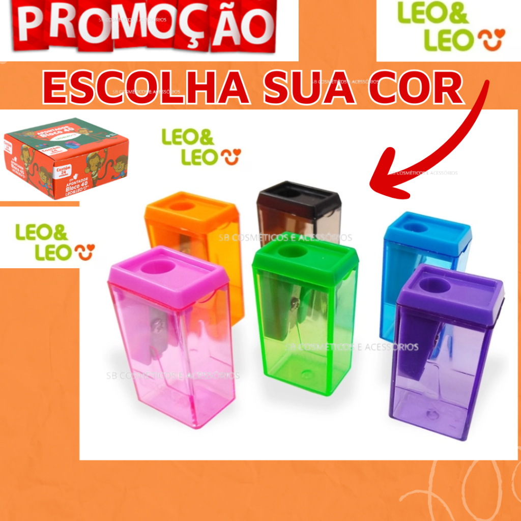 Apontador Bloco com Depósito 4cm Leo E Leo Unidade