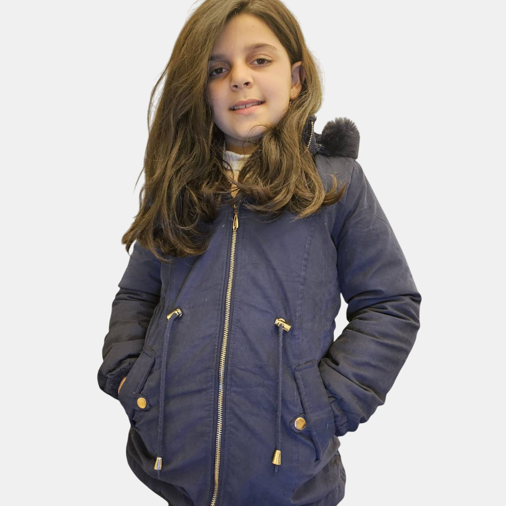 Parka Infantil de Sarja – Dupla face forrada por dentro .