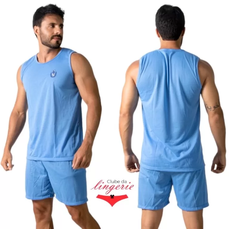 Pijama Masculino 072 Adulto Bermuda Com Regata Mod