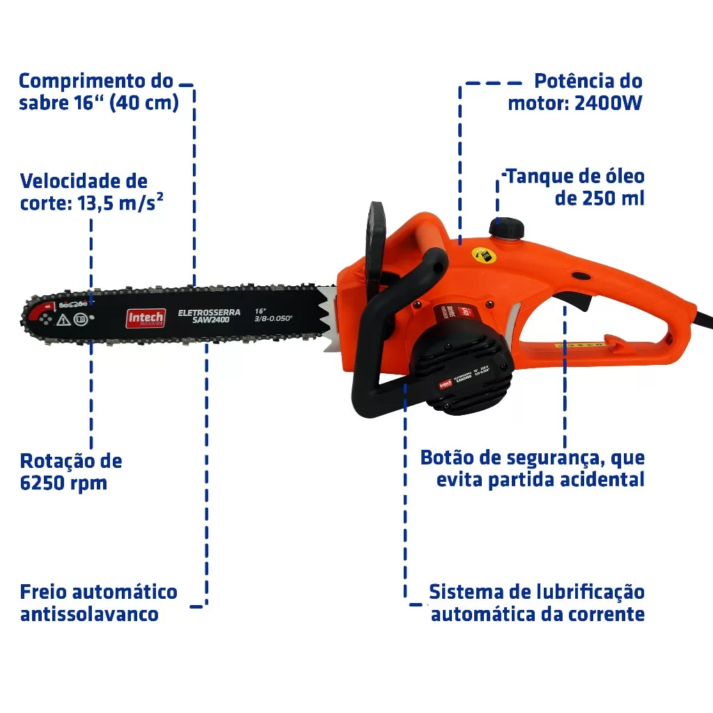 Motoserra Eletroserra 2400W 127V Intech Machine
