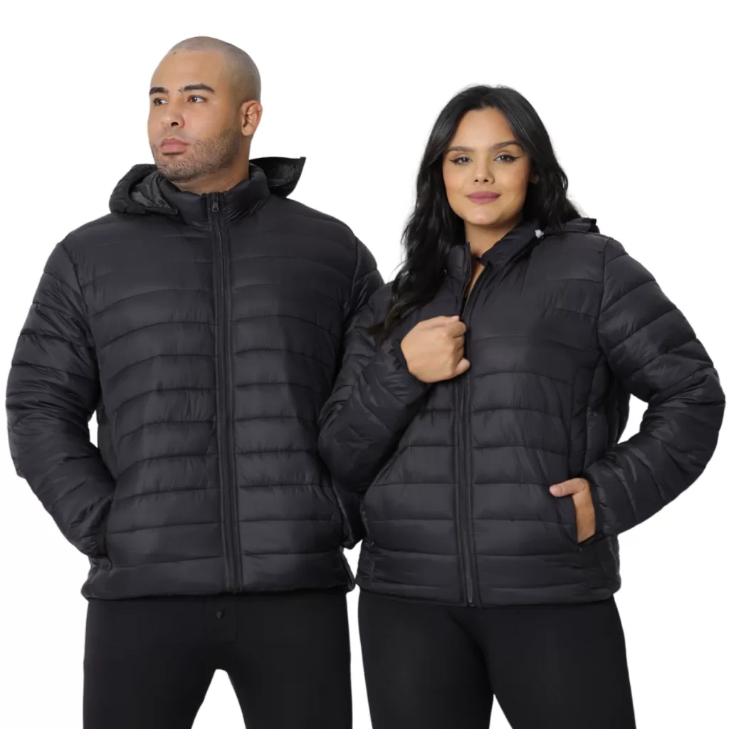 Jaqueta Puffer De Frio Intenso Blusa Impermeável Inverno Capuz Removível