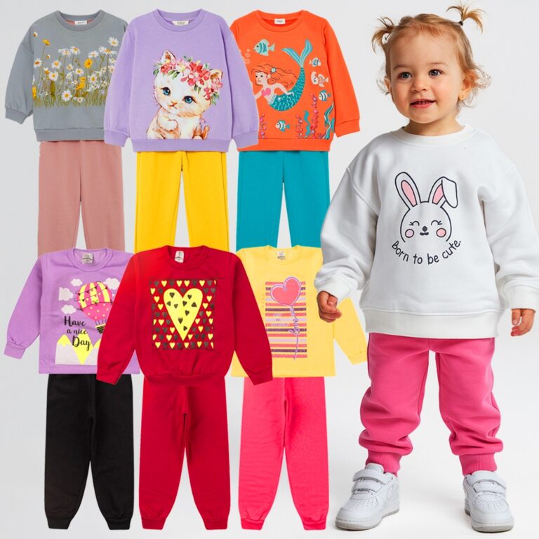 Kit 4 Peças Conjunto Moletom Infantil Menina 1 ao