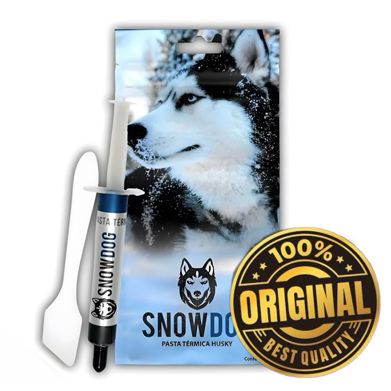Pasta Térmica Husky 1g / 3g SnowDog 12,8W/m.K Original – Processador, LED, Placas, XBOX, Playstation