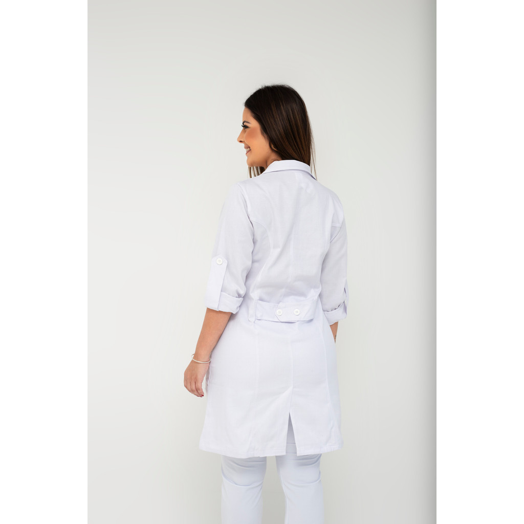 JALECO FEMININO EM GABARDINE COM 2 BOLSOS 165 g/m² 100% poliéster