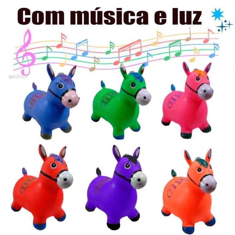Cavalinho Upa Upa Pula Pula Inflável Musical Brin