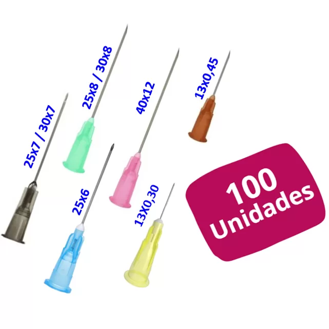 Agulha Descartável P/ Seringas 100 Unid. Vários 