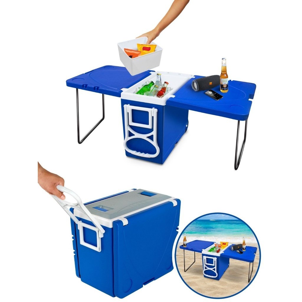 Cooler Multifuncional 3 em 1 – Super Térmica com 2 Mesas Integradas – 32 Litros (Não tem banquinho)