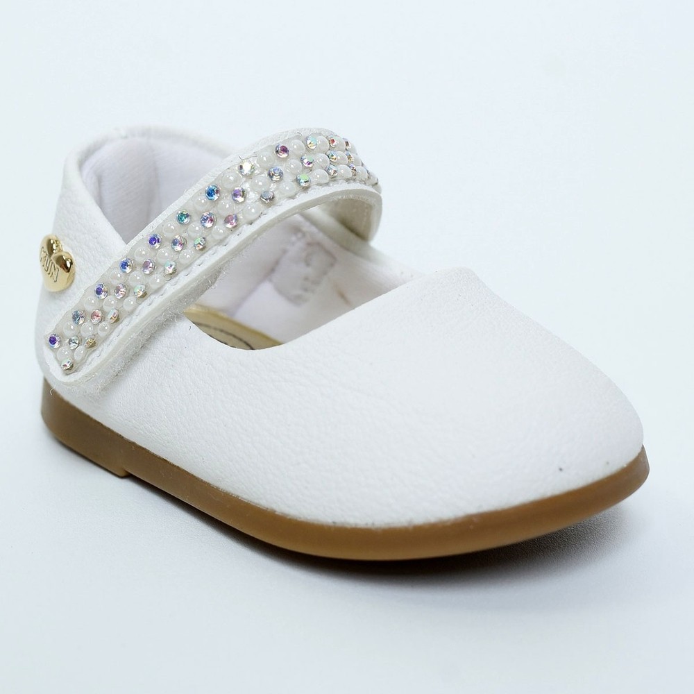 Sapatilha Infantil Klin Princesa Baby Pérolas – Branco