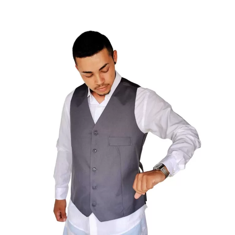 Colete Social Masculino Slim Oxford Colete Cinza O