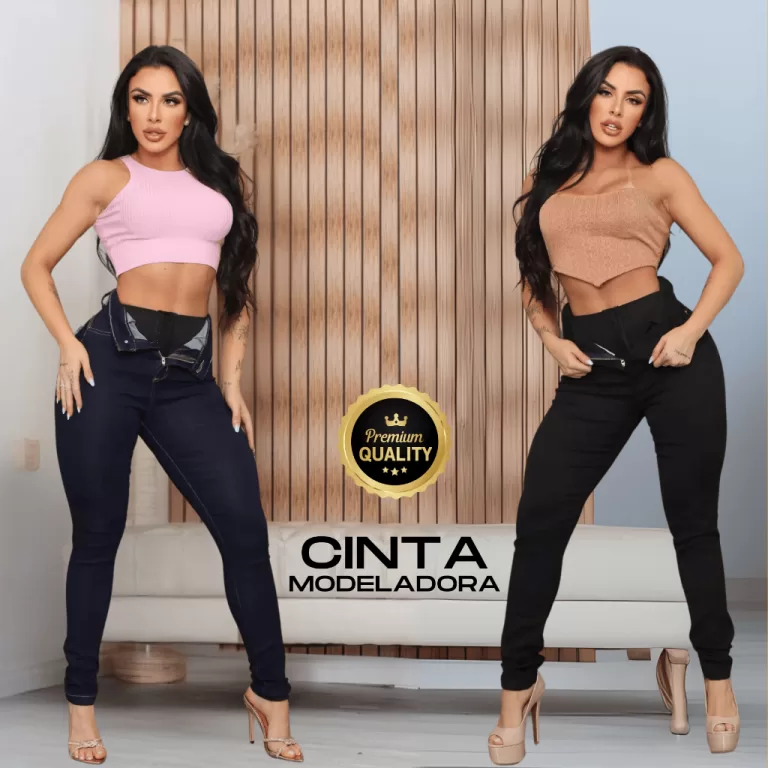Calça Jeans Feminina Com Cinta Modeladora Interna