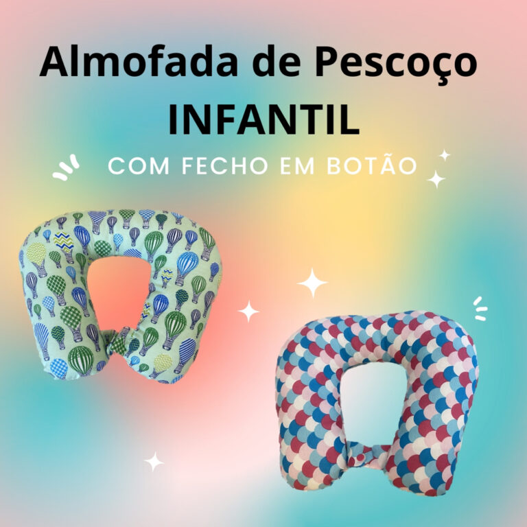 Almofada de Pescoço Infantil com Fecho em Botão