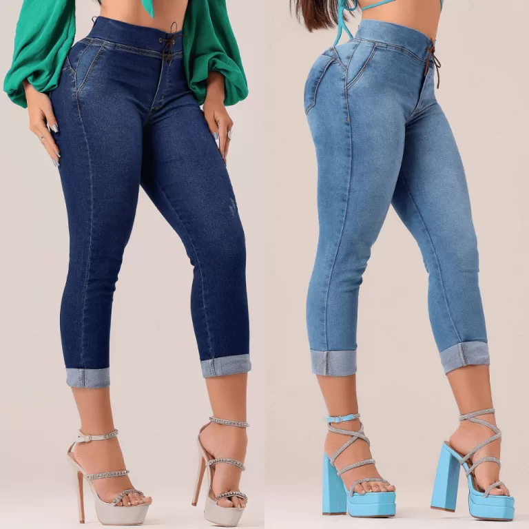 Kit 2 Calça Feminina Capri Cintura Alta Com Elast