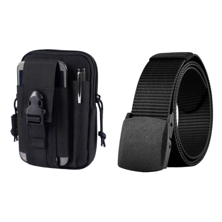 Kit de Bolsa Pochete Táticos Militares e Cinto La