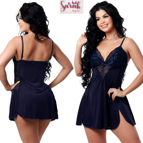 Camisola Sensual de Renda Sem Bojo Linha Noite Pij