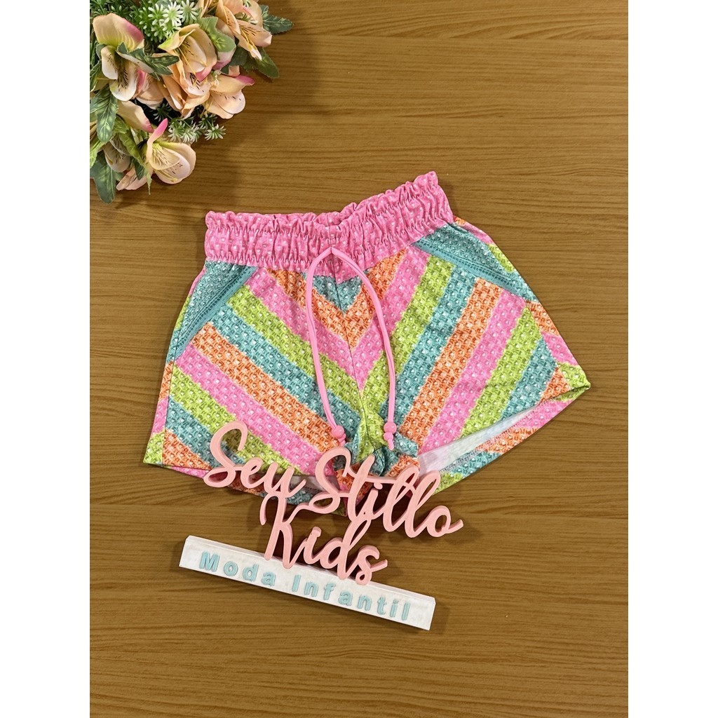 Shorts Infantil Kukie Verão de Praia Colors