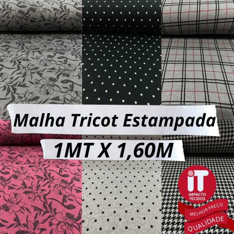 Tecido malha tricot Estampada lãzinha 1 metro x 1