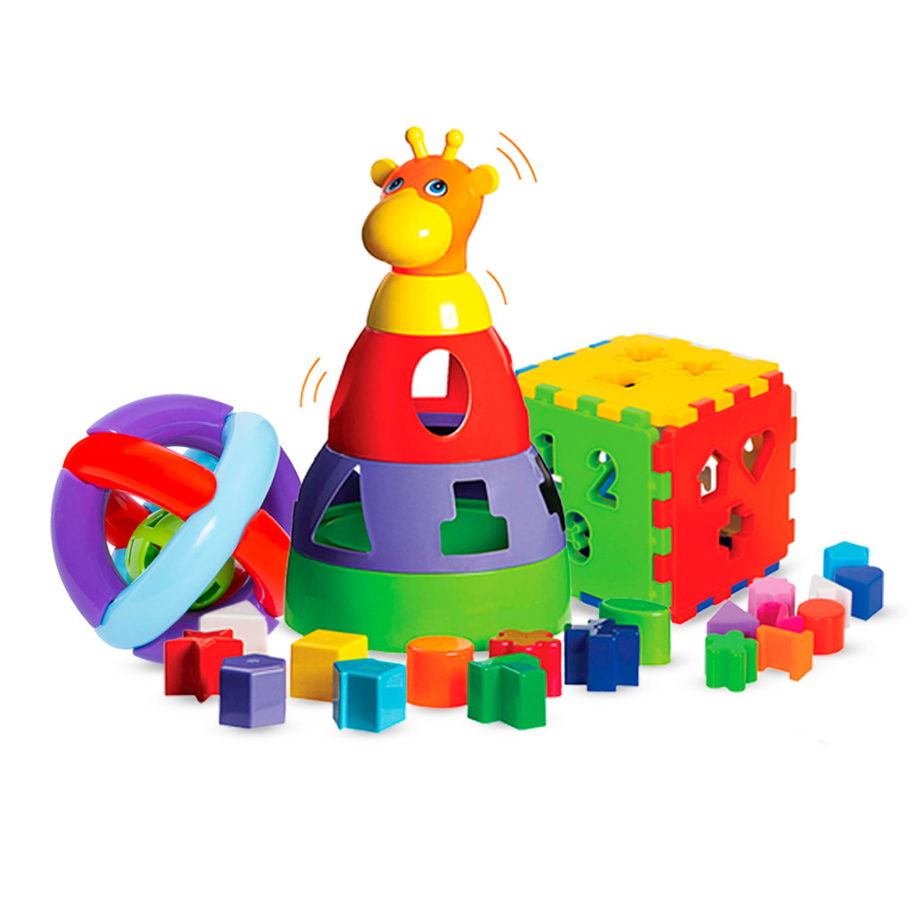 Kit de Brinquedos Educativos Bebês Menino e Menina 1 ano