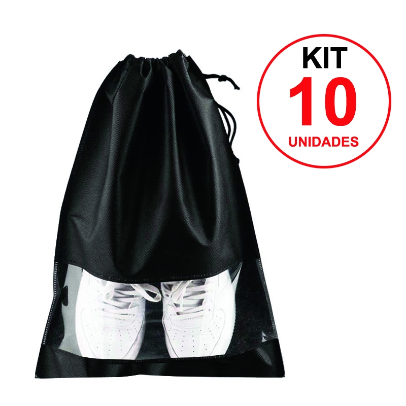 10 Unidades Sacos Com Visor Guardar Sapatos Viagem Casa