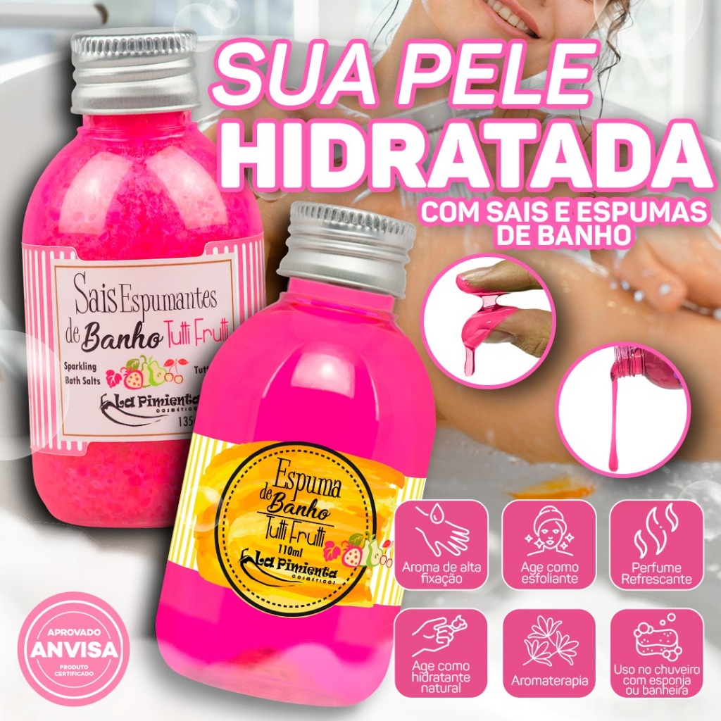 KIT DE SAIS E ESPUMAS SENSUAL –  PARA UM BANHO COMPLETAMENTE RELAXANTE E CHEIO DE PAIXÃO E DESEJO