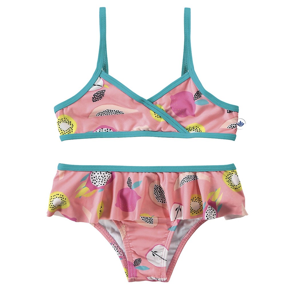 Biquini Infantil Menina Verão Rosa Fruits com Proteção UV Malwee Presente de Natal
