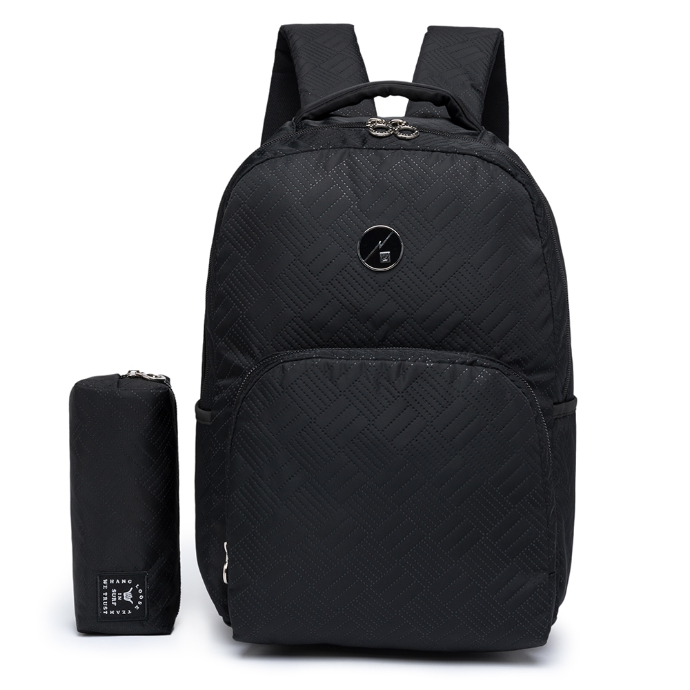 Kit Mochila Hang Loose Feminino Preta Estojo Organizador