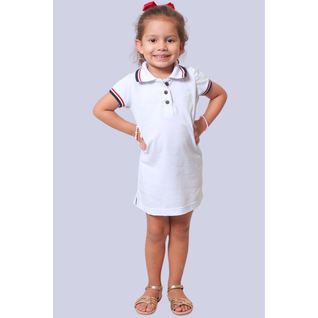 Vestido Polo Infantil Branca