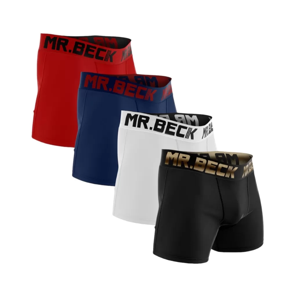 Kit 5 Cueca Box Boxer Lisa e Estampada Microfibra Mr.Beck