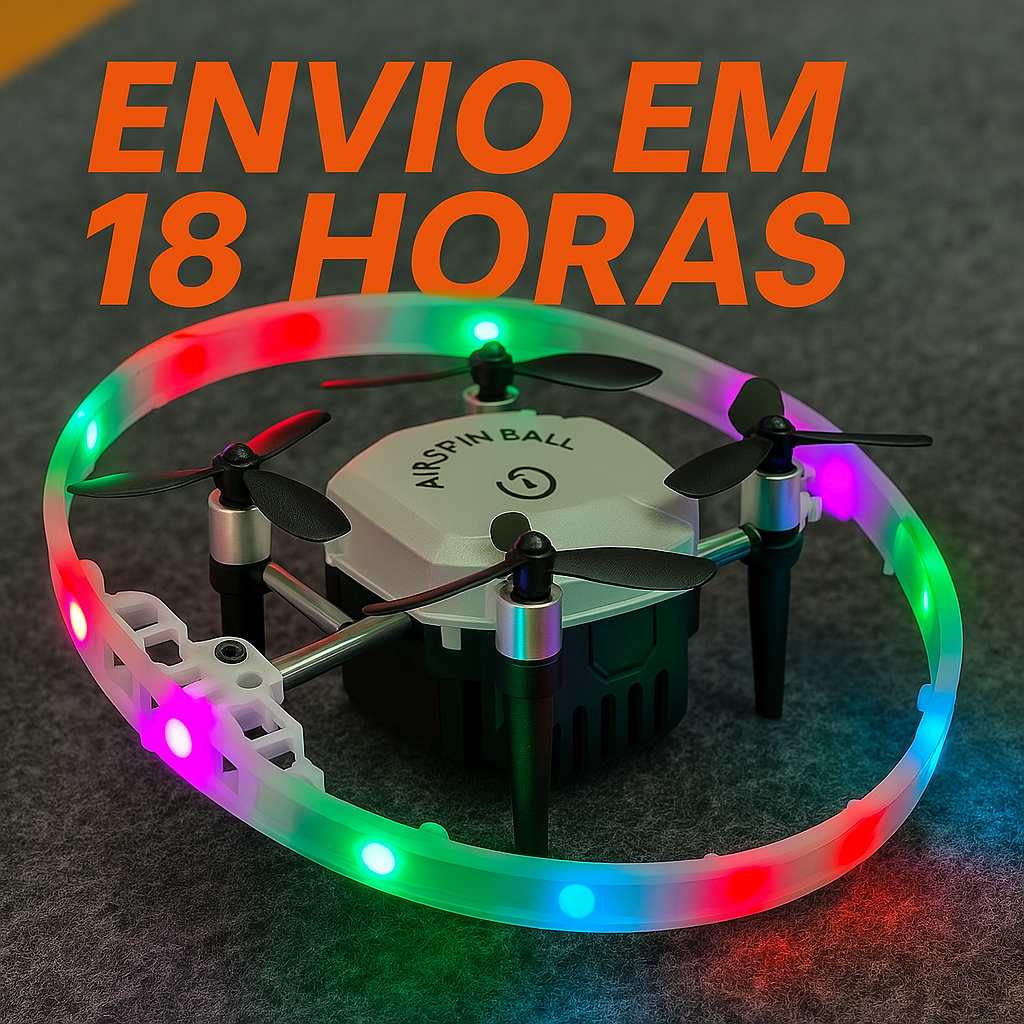 Drone Spinner Bola Voadora FX41 Infantil Colorido Gira 360 Luz LED Leve Seguro Super Divertido