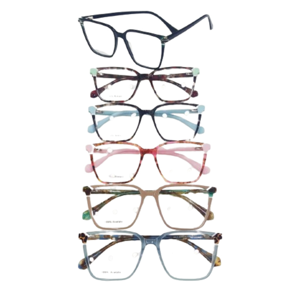 9917 Armação Receituário Moderna de Acetato Leve e Flexível