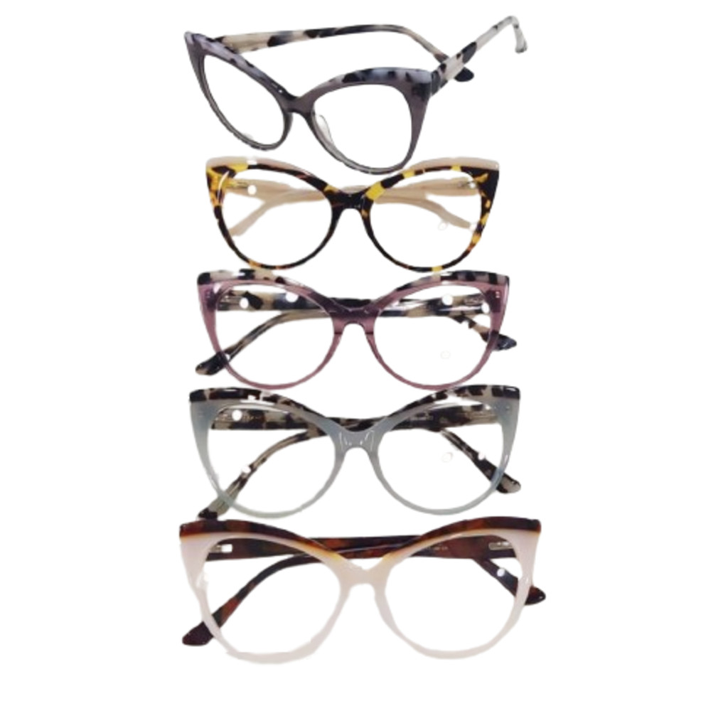 FH0015 Óculos de Grau Estiloso de Acetato Flexível Feminino