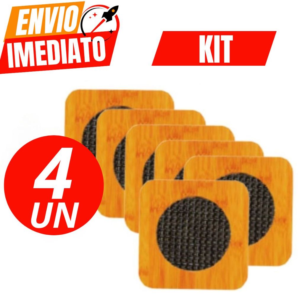 Kit 04 OU 06 Descanso Quadrado 16 X 16CM de Panela Bambu Alta Qualidade Premium Prático Seguro Estét